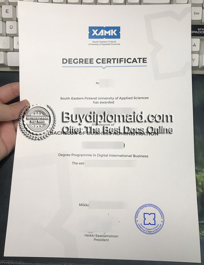 XAMK Degree Certificate