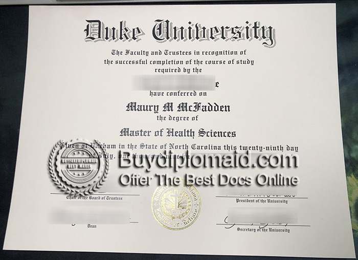 Duke University Diploma