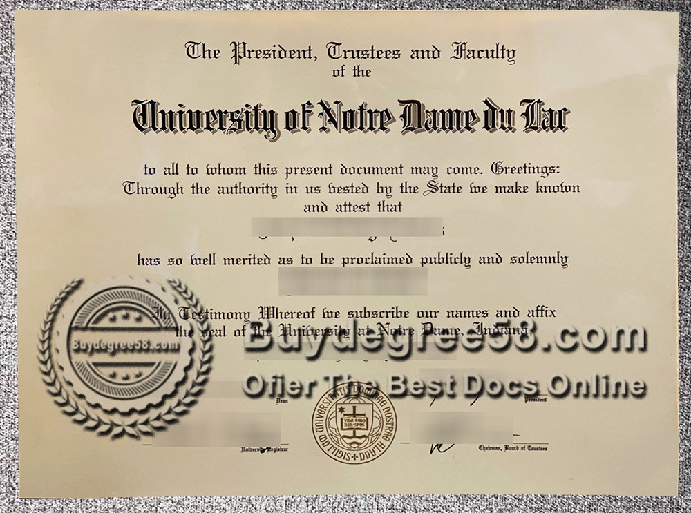 University of Notre Dame du Lac degree